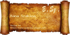 Bana Szabina névjegykártya