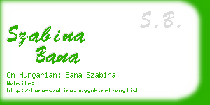 szabina bana business card